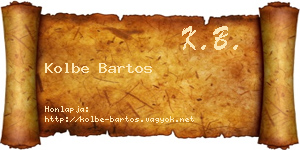 Kolbe Bartos névjegykártya